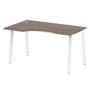 Metal System Style БА.СА-2 Л (Вяз благородный/белый) Стол криволинейный левый на А-образном м/к