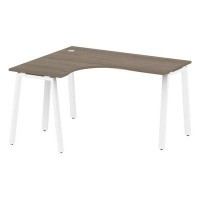 Metal System Style БА.СА-3 Л (Вяз благородный/белый) Стол криволинейный левый на А-образном м/к