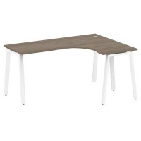 Metal System Style БА.СА-4 Пр (Вяз благородный/белый) Стол криволинейный правый на А-образном м/к