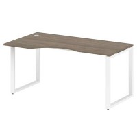 Metal System Style БО.СА-1 Л (Вяз благородный/белый) Стол криволинейный левый на О-образном м/к