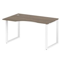 Metal System Style БО.СА-2 Л (Вяз благородный/белый) Стол криволинейный левый на О-образном м/к