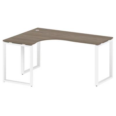 Metal System Style БО.СА-4 Л (Вяз благородный/белый) Стол криволинейный левый на О-образном м/к