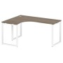 Metal System Style БО.СА-4 Л (Вяз благородный/белый) Стол криволинейный левый на О-образном м/к