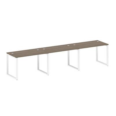 Metal System Style БО.СМ-3.2 (Вяз благородный/белый) Рабочая станция на 3 раб.места на О-образном м/к