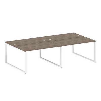 Metal System Style БО.СМ-4.3 (Вяз благородный/белый) Рабочая станция на 4 раб.места на О-образном м/к