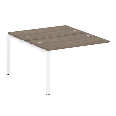 Metal System Style БП.ПРС-СП-2.2 (Вяз благородный/белый) Проходной наборный элемент рабочей станции  на П-образном м/к  (проходная опора Б.ОСП-147, две столешницы, два комплекта траверс)