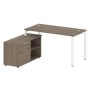 Metal System Style БП.РС-СТС-2.3 Л (Вяз благородный/белый) Рабочая станция на П-образном м/к с опорной тумбой левая