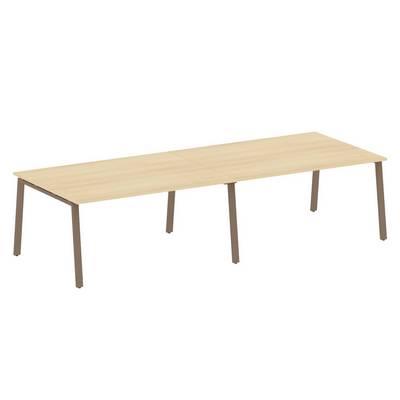 Metal System Style БА.ПРГ-2.4 (Акация лорка/мокко) Переговорный стол (2 столешницы) на А-образном м/к