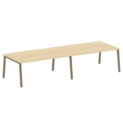 Metal System Style БА.ПРГ-2.5 (Акация лорка/мокко) Переговорный стол (2 столешницы) на А-образном м/к