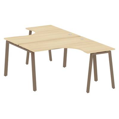 Metal System Style БА.РАС-СА-2.3 (Акация лорка/мокко) Рабочая станция криволинейная на А-образном м/к