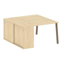 Metal System Style БА.РС-СШК-1.1 (Акация лорка/мокко) Рабочая станция на А-образном м/к с опорным шкафом-купе