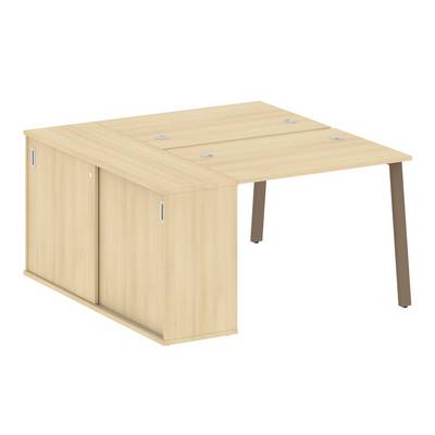 Metal System Style БА.РС-СШК-1.1 (Акация лорка/мокко) Рабочая станция на А-образном м/к с опорным шкафом-купе