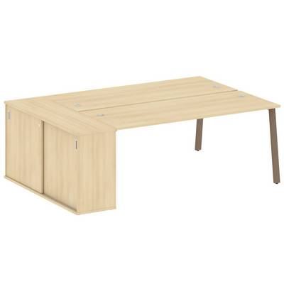 Metal System Style БА.РС-СШК-1.5 (Акация лорка/мокко) Рабочая станция на А-образном м/к с опорным шкафом-купе