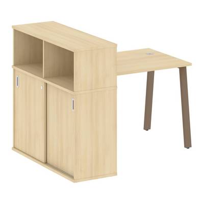 Metal System Style БА.РС-СШК-3.1 (Акация лорка/мокко) Стол письменный на А-образном м/к с опорным шкафом-купе