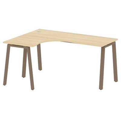 Metal System Style БА.СА-4 Л (Акация лорка/мокко) Стол криволинейный левый на А-образном м/к