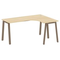 Metal System Style БА.СА-4 Пр (Акация лорка/мокко) Стол криволинейный правый на А-образном м/к