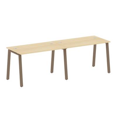 Metal System Style БА.СМ-2.2 (Акация лорка/мокко) Рабочая станция на 2 раб.места на А-образном м/к