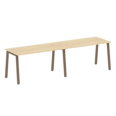 Metal System Style БА.СМ-2.3 (Акация лорка/мокко) Рабочая станция на 2 раб.места на А-образном м/к