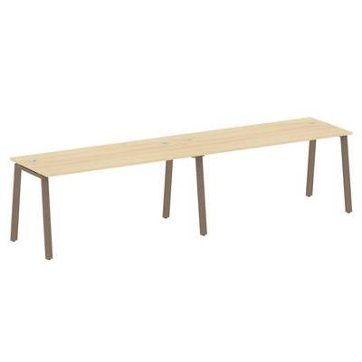 Metal System Style БА.СМ-2.4 (Акация лорка/мокко) Рабочая станция на 2 раб.места на А-образном м/к