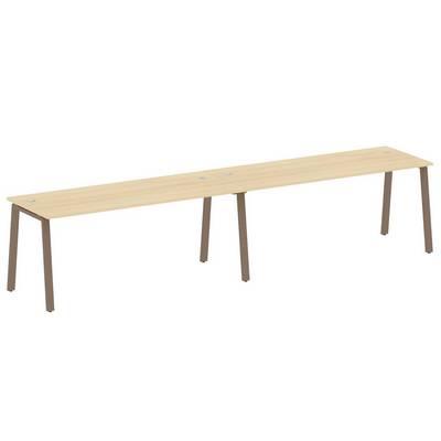 Metal System Style БА.СМ-2.5 (Акация лорка/мокко) Рабочая станция на 2 раб.места на А-образном м/к