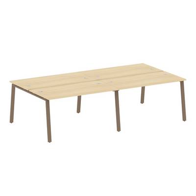 Metal System Style БА.СМ-4.3 (Акация лорка/мокко) Рабочая станция на 4 раб.места на А-образном м/к