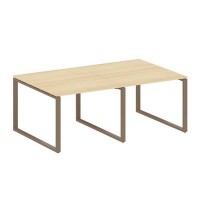Metal System Style БО.ПРГ-2.1 (Акация лорка/мокко) Переговорный стол (2 столешницы) на О-образном м/к