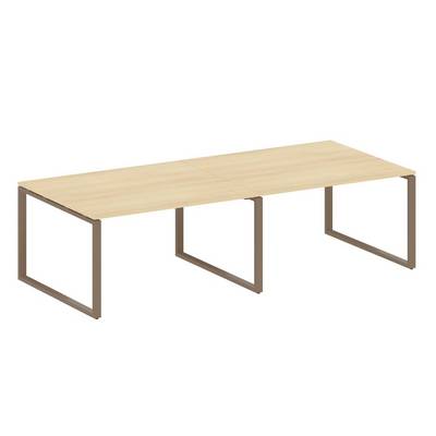 Metal System Style БО.ПРГ-2.3 (Акация лорка/мокко) Переговорный стол (2 столешницы) на О-образном м/к