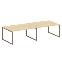 Metal System Style БО.ПРГ-2.4 (Акация лорка/мокко) Переговорный стол (2 столешницы) на О-образном м/к
