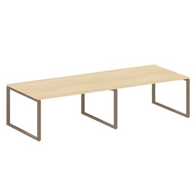 Metal System Style БО.ПРГ-2.4 (Акация лорка/мокко) Переговорный стол (2 столешницы) на О-образном м/к