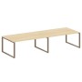 Metal System Style БО.ПРГ-2.5 (Акация лорка/мокко) Переговорный стол (2 столешницы) на О-образном м/к
