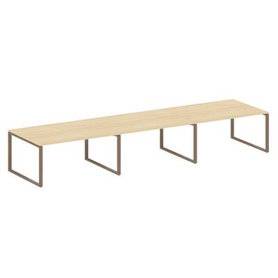 Metal System Style БО.ПРГ-3.4 (Акация лорка/мокко) Переговорный стол (3 столешницы) на О-образном м/к