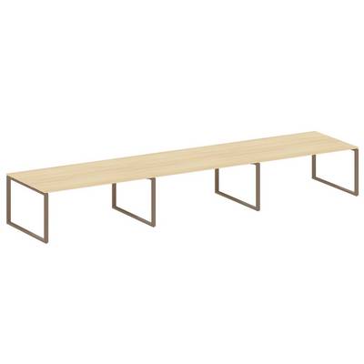 Metal System Style БО.ПРГ-3.5 (Акация лорка/мокко) Переговорный стол (3 столешницы) на О-образном м/к