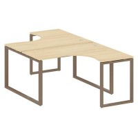 Metal System Style БО.РАС-СА-2.3 (Акация лорка/мокко) Рабочая станция криволинейная на О-образном м/к