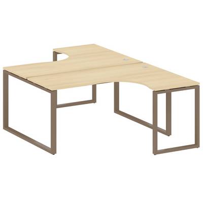 Metal System Style БО.РАС-СА-2.4 (Акация лорка/мокко) Рабочая станция криволинейная на О-образном м/к