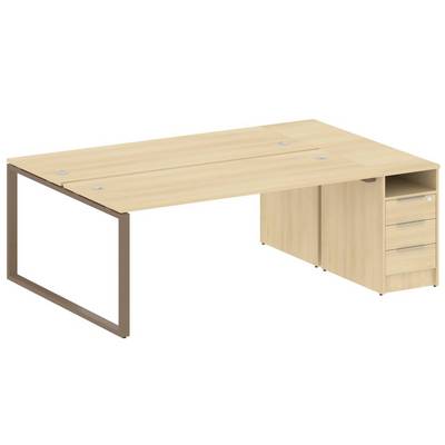 Metal System Style БО.РС-СТП-2.5 (Акация лорка/мокко) Рабочая станция на О-образном м/к с опорной тумбой