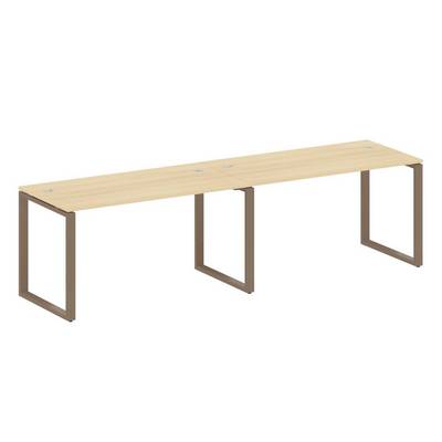 Metal System Style БО.СМ-2.3 (Акация лорка/мокко) Рабочая станция на 2 раб.места на О-образном м/к