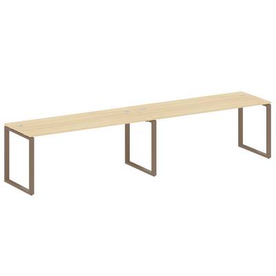 Metal System Style БО.СМ-2.5 (Акация лорка/мокко) Рабочая станция на 2 раб.места на О-образном м/к
