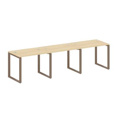 Metal System Style БО.СМ-3.1 (Акация лорка/мокко) Рабочая станция на 3 раб.места на О-образном м/к