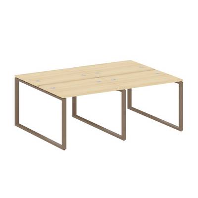 Metal System Style БО.СМ-4.1 (Акация лорка/мокко) Рабочая станция на 4 раб.места на О-образном м/к