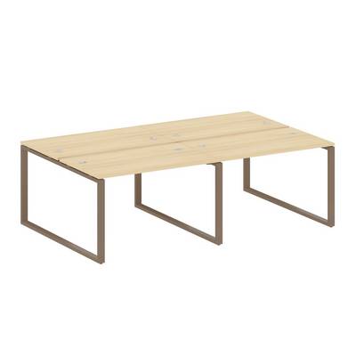 Metal System Style БО.СМ-4.2 (Акация лорка/мокко) Рабочая станция на 4 раб.места на О-образном м/к