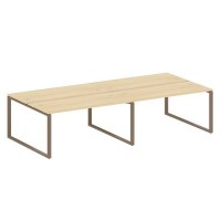 Metal System Style БО.СМ-4.4 (Акация лорка/мокко) Рабочая станция на 4 раб.места на О-образном м/к