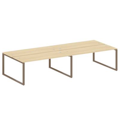 Metal System Style БО.СМ-4.5 (Акация лорка/мокко) Рабочая станция на 4 раб.места на О-образном м/к