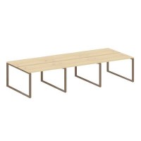 Metal System Style БО.СМ-6.2 (Акация лорка/мокко) Рабочая станция на 6 раб.мест на О-образном м/к