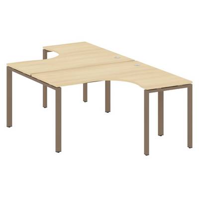 Metal System Style БП.РАС-СА-2.3 (Акация лорка/мокко) Рабочая станция криволинейная на П-образном м/к