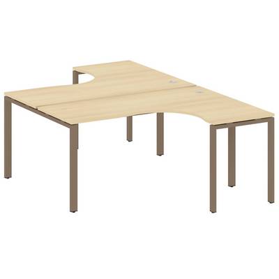 Metal System Style БП.РАС-СА-2.4 (Акация лорка/мокко) Рабочая станция криволинейная на П-образном м/к