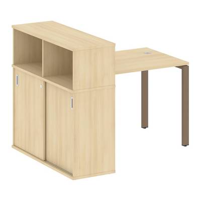 Metal System Style БП.РС-СШК-3.1 (Акация лорка/мокко) Стол письменный на П-образном м/к с опорным шкафом-купе