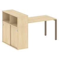 Metal System Style БП.РС-СШК-3.3 (Акация лорка/мокко) Стол письменный на П-образном м/к с опорным шкафом-купе