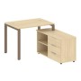 Metal System Style БП.РС-СТС-2.1 Пр (Акация лорка/мокко) Рабочая станция на П-образном м/к с опорной тумбой правая