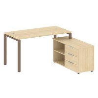 Metal System Style БП.РС-СТС-2.3 Пр (Акация лорка/мокко) Рабочая станция на П-образном м/к с опорной тумбой правая