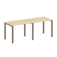 Metal System Style БП.СМ-2.1 (Акация лорка/мокко) Рабочая станция на 2 раб.места на П-образном м/к